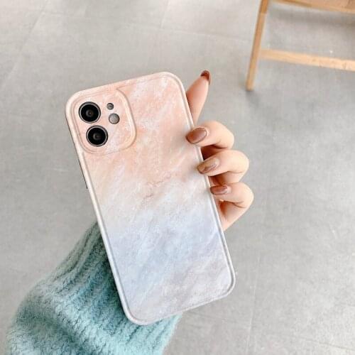Retro marble wall painting gradient art Japanese Phone Case For iPhone 12 11 Pro Max Xr Xs Max 7 8 Plus x 7Plus case Cute Cover