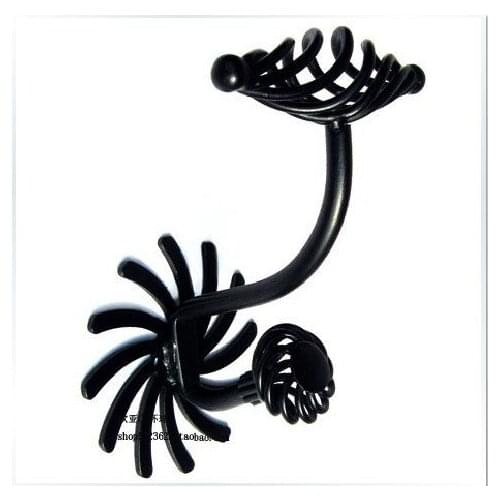 Black G01 wrought iron hook Peg cartoon European-style coat Rural link creative modern wall hook