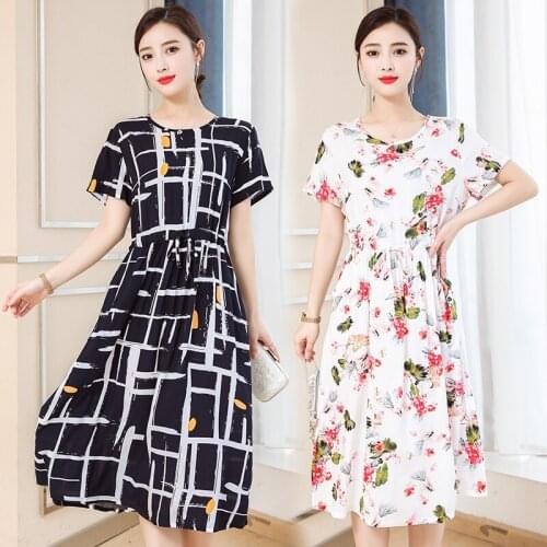 Flower dress plus size dresses for women 4xl 5xl boho dress Elegant Vintage ladies dresses floral beach dress summer dresses