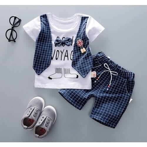 Childrens Clothing Boys Baby Gentleman Bow T-shirt Tops Shorts Pants Outfits Clothes Boy Sets Infantil Clothes For Newborns