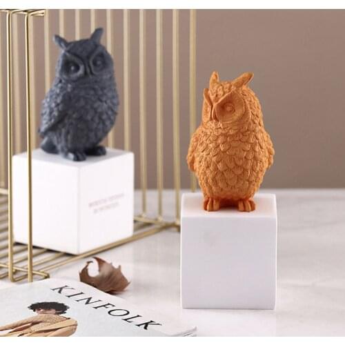 Owl Figurines Desktop Decor Lovely Cartoon Animal Resin Ornaments Gifts for Children Owls Statue Home Decoration Accessories