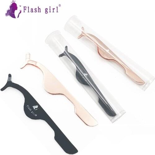 Flash Girl Lashes Tweezers In Bulk Eyelash Curler Makeup Tools Stainless Steel False Eyelashes Applicator