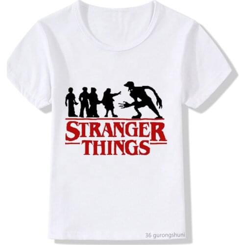 New Stranger Things Printed T-shirt Children T Shirt Boys Girls Summer Tops Casual Kids Clothes 2-15 Years Old 2021 Hot Sale