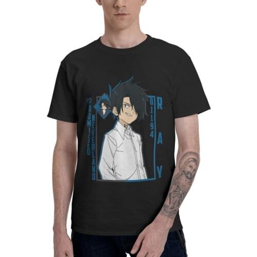The Promised Neverland Ray Japanese Anime T-shirt Men Fashion T Shirts Short Sleeve Anime And Manga Tshirts 100% Cotton Tee Tops