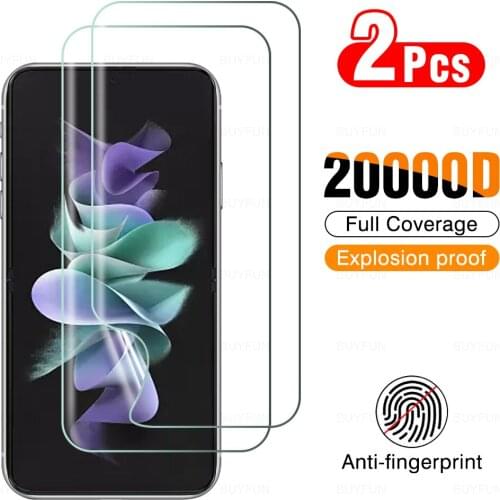 2PCS Full Cover Hydrogel Film For Samsung Z Flip3 5G Front Screen Protection Not Glass For Galaxy Z Flip 3 zflip3 5G Film