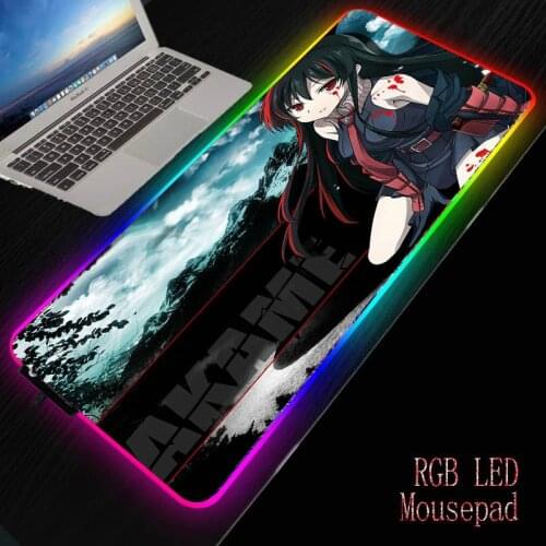 MRGBEST Anime Akame Ga Kill Gaming RGB Large Mouse Pad Big Mouse Mat Computer Mousepad Led Backlight Surface Mause Pad Desk Mat