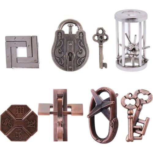Metal Puzzle Classic Brain Teaser Intelligence Toys Set for Adults Children