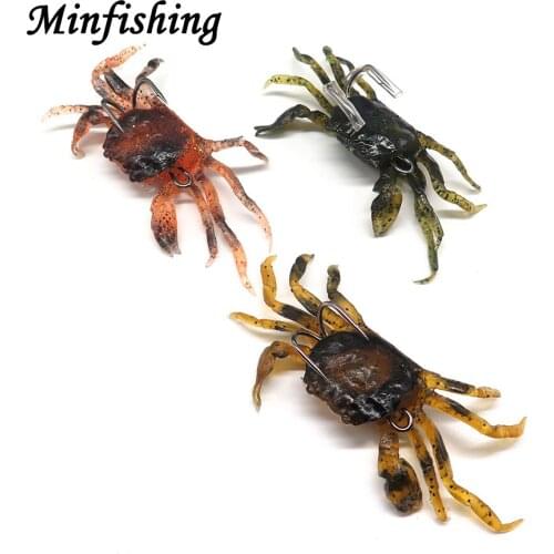 Minfishing 1 PCS Soft Lure Vivid Crab Lure Sinking Fishing Lure Inside One Sharp Hook Fishing Bait