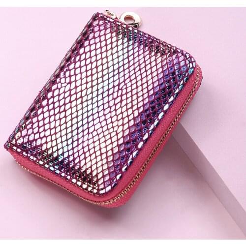 Fashion Women Blocking Zipper Wallet Travel Journey Id Card Holder Organizer Small Coin Purse Bag Case