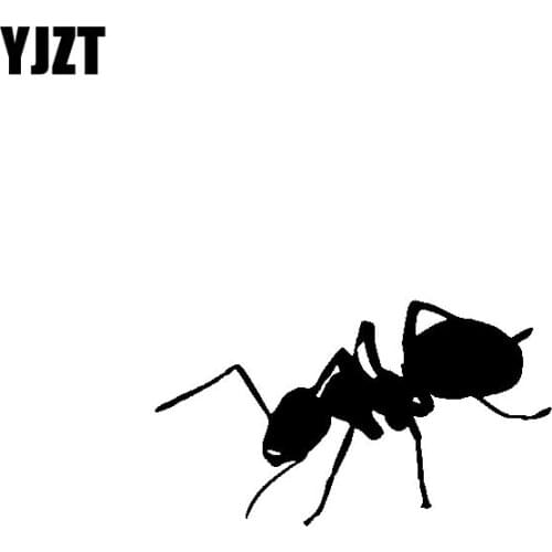 YJZT 15.1CM*8.6CM Delicate Active Ant Insect Mysterious Vinyl Decal Lovely Car Sticker Black/Silver C19-1394