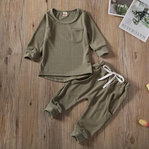 Toddler Kids Baby Boy Girl Autumn Outfits Clothes Long Sleeve T shirt Tops+Long Pants Tracksuits 2 Piece Set Outfits