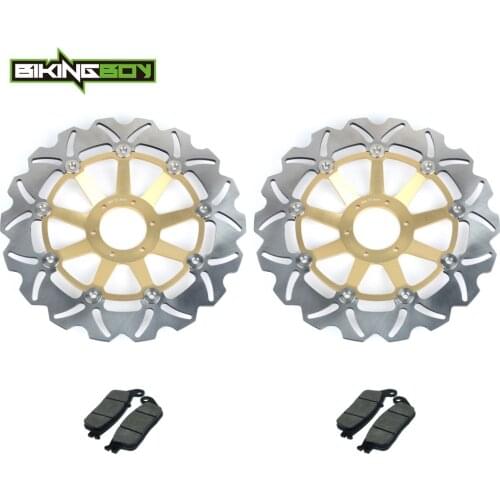 BIKINGBOY Front Brake Discs Rotors Disks + Pads For Honda Hornet CB 600 F 00 01 02 03 04 05 06 F1-F6 CB600F S F2 00-04 Stainless