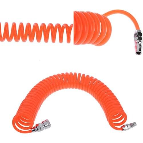 6M/9M PE Flexible Compressor Air Hose Durable Practical Pneumatic Easy Apply Extension Inflating Coil Adapter Quick Coupler