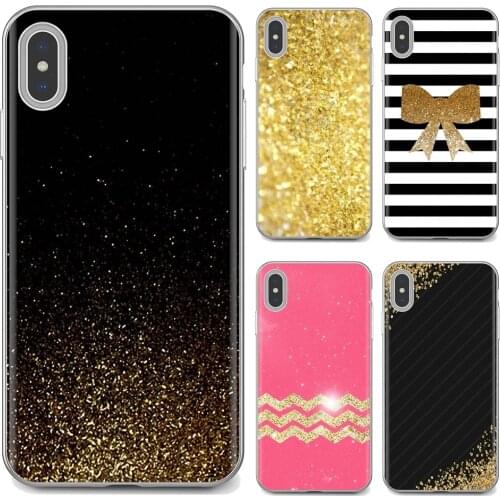 Pink gold glitter sparkles Accessories Case For iPhone iPod Touch 11 12 Pro 4 4S 5 5S SE 5C 6 6S 7 8 X XR XS Plus Max 2020