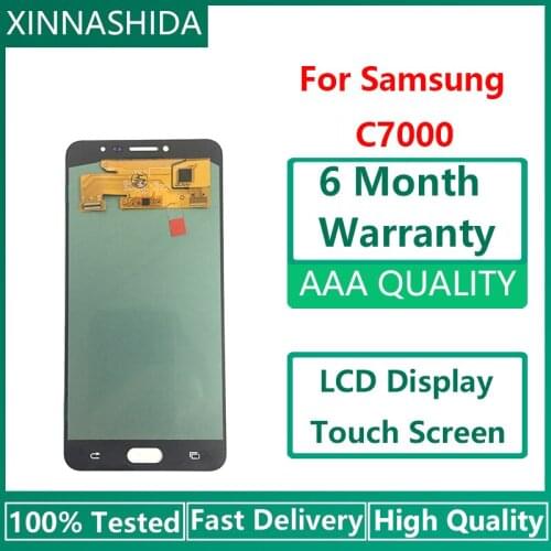 Super AMOLED LCD For Samsung Galaxy C7 C7000 SM-C7000 LCD Display Touch Screen Digitizer Assembly Replacement For C7 LCD