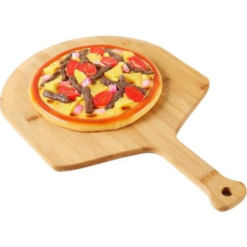 12 inches Natural Bamboo Heat Resistant Pizza Peel Board Kitchen Cooking Baking Supplies with Handle