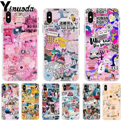 Yinuoda Good Vibes you're my sunshine Ultra Thin Cartoon Pattern Back Phone Case for iPhone 8 7 6 6S Plus X XS max 10 5 5S SE XR