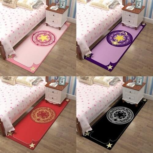 Magic circle Long Door Mat Floor Rug Carpet Living Bed Room Kitchen Non-slip Girls Mat Pink Gifts