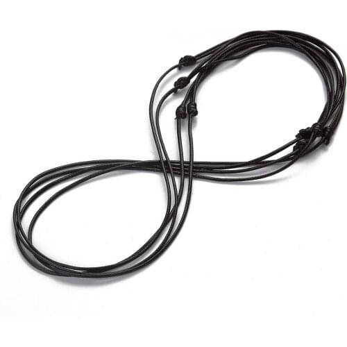 50pcs/lot 56cm Long Black Color Wax Line Cords Stretchable Ropes Accessory Fit Bracelet Necklace DIY Jewelry Accessories