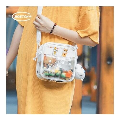 Japanese Sweet Lolita Small Fresh Doll Bag Harajuku Canvas Handbag Transparent Jelly Shoulder Bag JK Itabag Xmas Gifts Cosplay