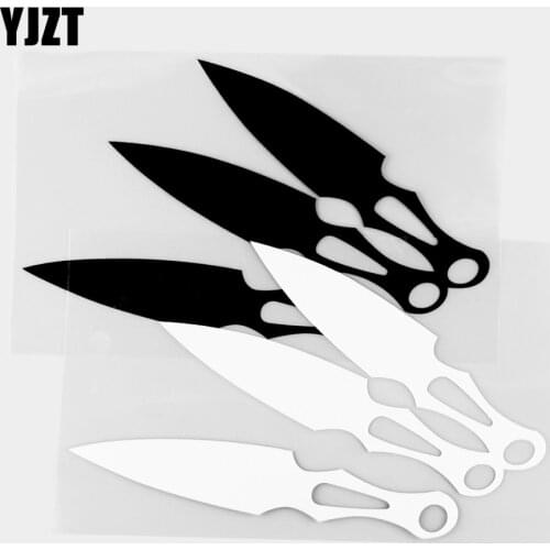 YJZT 11.9×15.7CM Classic Cold Weapon Throwing Knife Car Sticker Vinyl Decal Body Styling Decoration Black / Silver 20C-0324