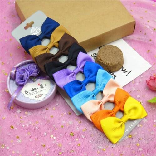 10PCS/Lot Lovely Gradient 10 MIX Color Hairpins Grosgrain Ribbon Bow Clips 2020 Korean Creativity Hair Accessories For Baby Girl