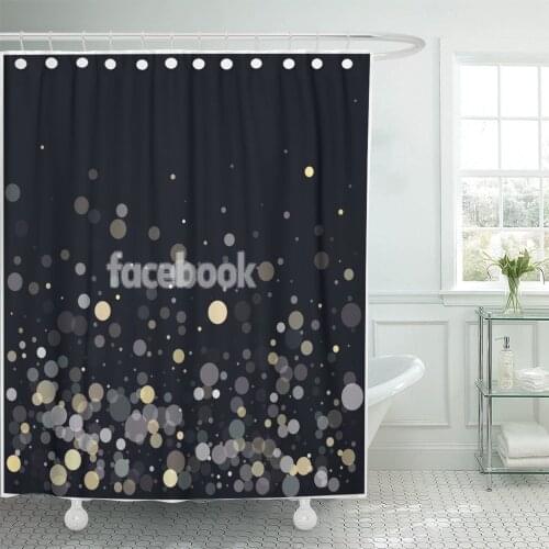 Festive Confetti New Year Christmas Birthday Celebration Shiny Bokeh Bathroom Curtains Waterproof Polyester Fabric 60 x 72 inche
