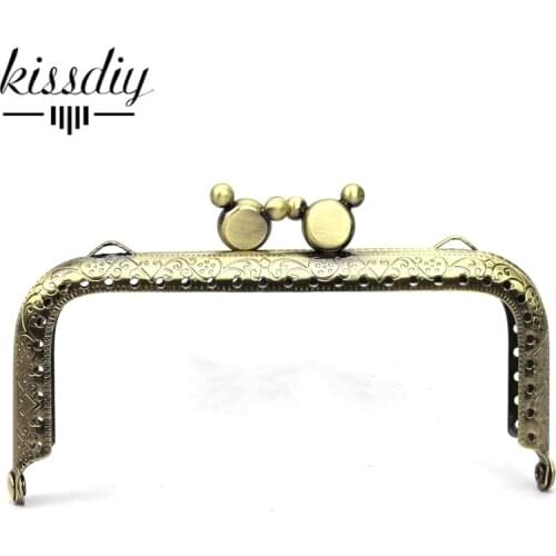 KISSDIY 10pcs/lot 10.5CM antique Bronze Metal purse clasp coin Purse Frame Kiss Clasp diy hardware Bag Accessories