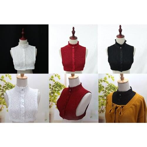 Womens Vintage Lace Detachable Stand Collar Fake Half-Shirt Stand Collar