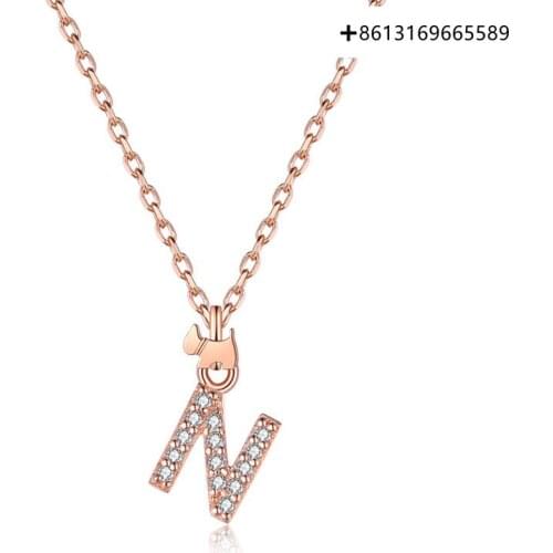 Fashion boutique 925 silver free combination N-Z letter pendant minimalist trend jewelry necklace for women