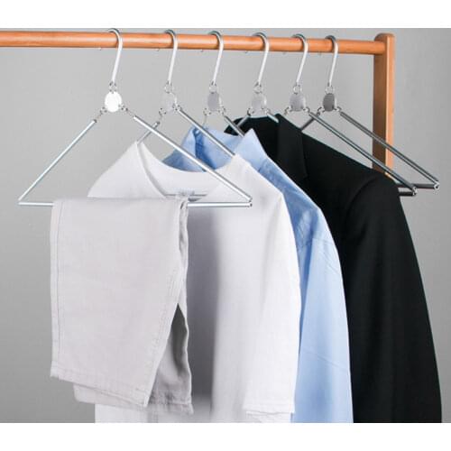 3/6 Pcs Foldable Portable Hangers Multifunctional Clothes Shelve Durable Metal Shirts Hanger Drying Rack Home Storage