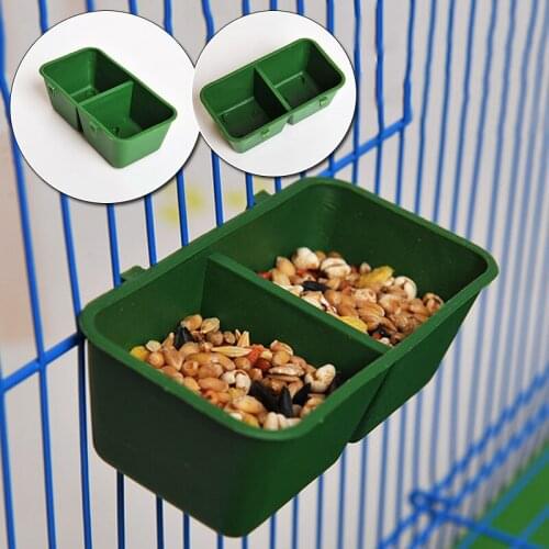 1pc 2 In 1 Parrot Food Water Bowl Dual Feeding Cup Plastic Bird Pigeons Cage Water Food Feeder Bird Parrot Pet Aviary Water Bowl