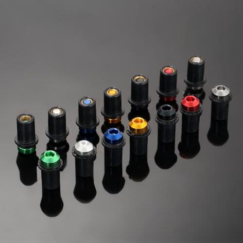 10Pcs 5mm Universal Motorcycle CNC Aluminum Fairing Windscreen Windshield Bolts Screw Rubber Wellnuts Plastic Washers Fasteners