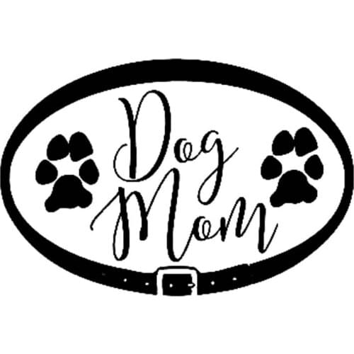 15CM*10CM Dog Mom Collar Paw Vinyl Decal Car Stiker Black/Silver C10-00417