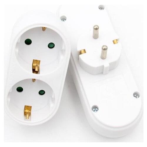 16A EU Plug to Socket EU Standard Power Adapter AC Male Plug to Female Socket Adaptor European Conversion Plug