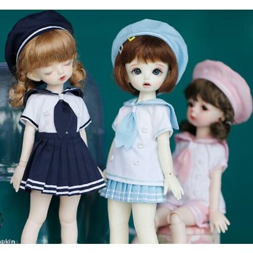 3Pcs/Set 1/6BJD Hat+Shirt+Skirt/Pants Sailor Uniform Set for Yosd School Uniform 1/6BJD Doll Clothing Accesories