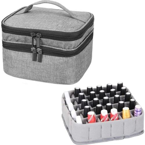 30/42 Grids Nail Polish Storage Bags Case Storage Box Organizer Portable Double-layer Storage Bag For Nail Polis Manicure Set