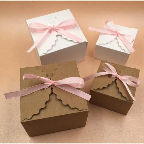 30Pcs/Lot Decorative Lace Wedding Birthday Favor Boxes With Ribbon Exquisite Gift Boxes