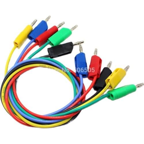 Free shipping 50CM 14awg high quality silica gel soft test line 4mm banana plug can overlay 1pair