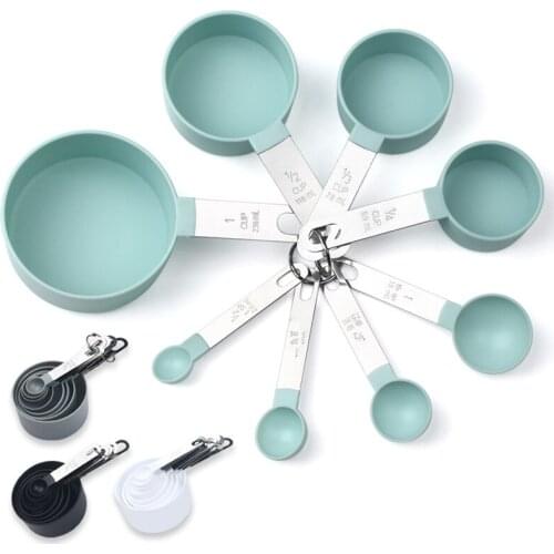 8Pcs/Set Multi Purpose Spoons Cup Coffee Measuring Tools PP Baking Accessories Stainless Steel Plastic Handle Kitchen Gadgets