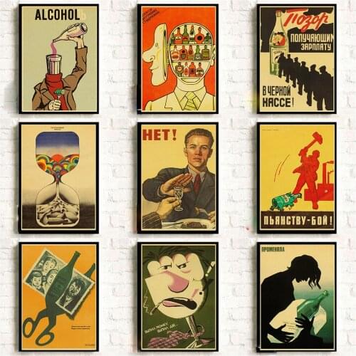 Diamond Painting USSR Anti-Alcohol Retro Posters Cross Stitch Kits 5D Diamond Embroidery Full Square/round Rhinestone of Picture