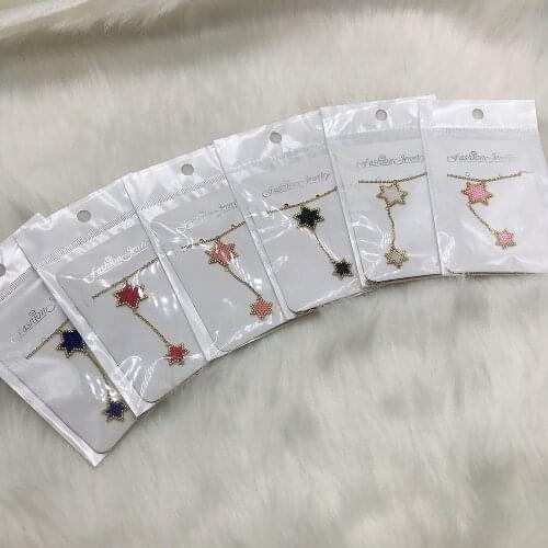 BLUESTAR Fashion Pentagram MIYUKI Bead Necklace Handmade Star Stainless Steel Chain Bead Necklace