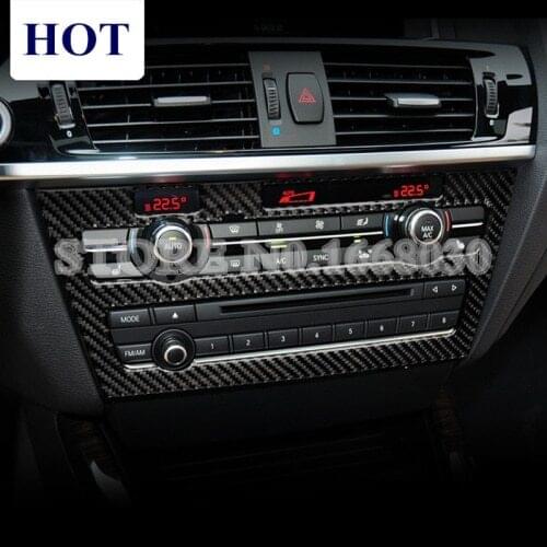 Carbon Fiber Center Console CD & AC Panel Cover For BMW X3 X4 F25 F26 2014-2017 1pcs Car accesories interior Car decoration