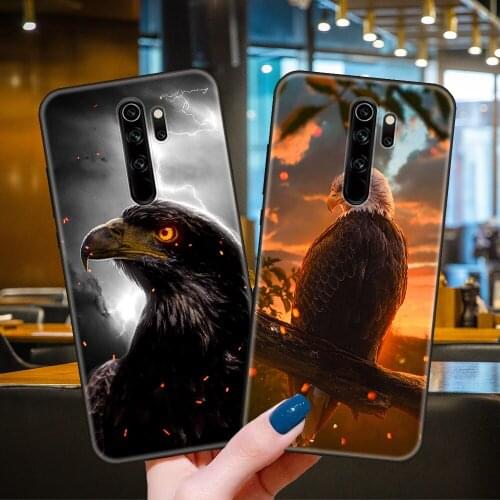 Phone Case For Xiaomi Redmi 7 7A 8 8A Note 8T 9 Pro 4 5 9S Black Cover Shell Fashion Back Soft Animal Sky Overlord Eagle