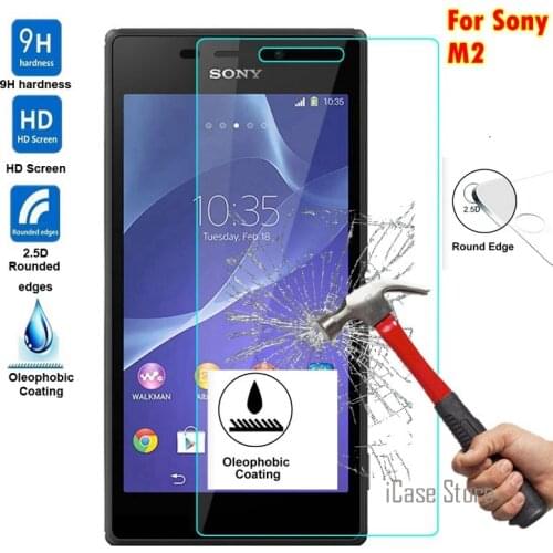 For Sony M2 2.5D 0.3mm 9H Premium Tempered Glass For Sony Xperia M2 With Retail Box Screen Anti Shatter Protector Film M 2 glass