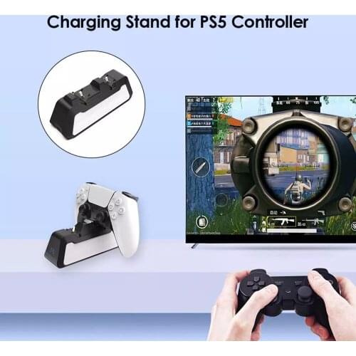 For Sony PS5 Controller Dual USB 3.1 5V Fast Charging Stand Station Dock Type-C Charger Dock LED Controller Charger Cradle