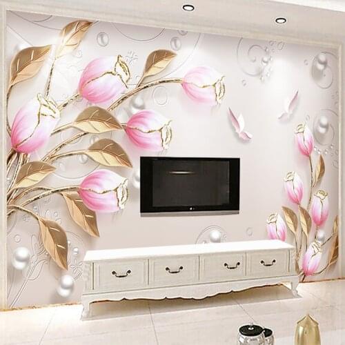 Photo Wallpaper Modern Fashion Flowers Murals Living Room TV Sofa Background Wall Painting Waterproof Wall Cloth Papel De Parede