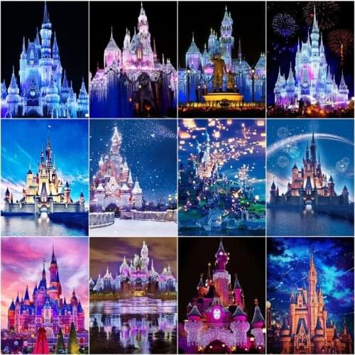 GATYZTORY DIY Paint By Numbers Handpainted Castle Nightscape Picture For Kids Unique Gift Modern Home Decoration 60x75cm Art Pho