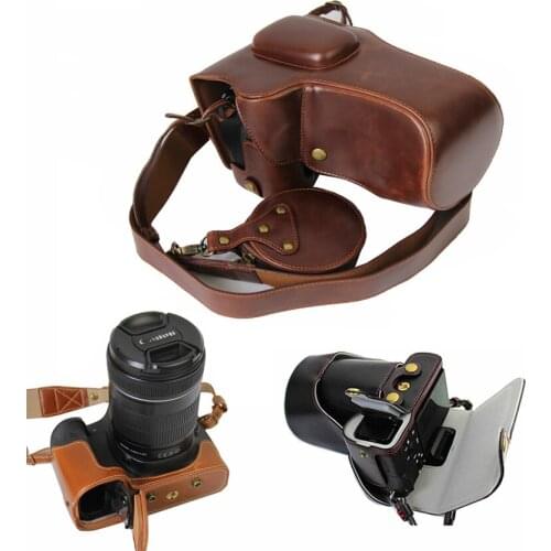 Pu Leather Camera Bag Case For Canon EOS Kiss X8i X7i x6 X5 8000D Rebel T6S T3i T4i T5i T6i with Battery Opening