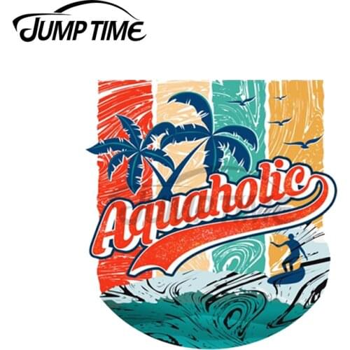JumpTime 13 x 8.6cm For Beach Aquahplic Travel Laptop Decals Auto Car Assessoires Retro Car Stickers Graffiti Cartoon Graphics